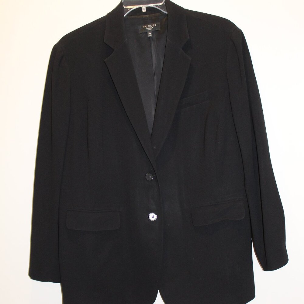 Black Talbots Fully Lined Double-Button Blazer - … - image 1